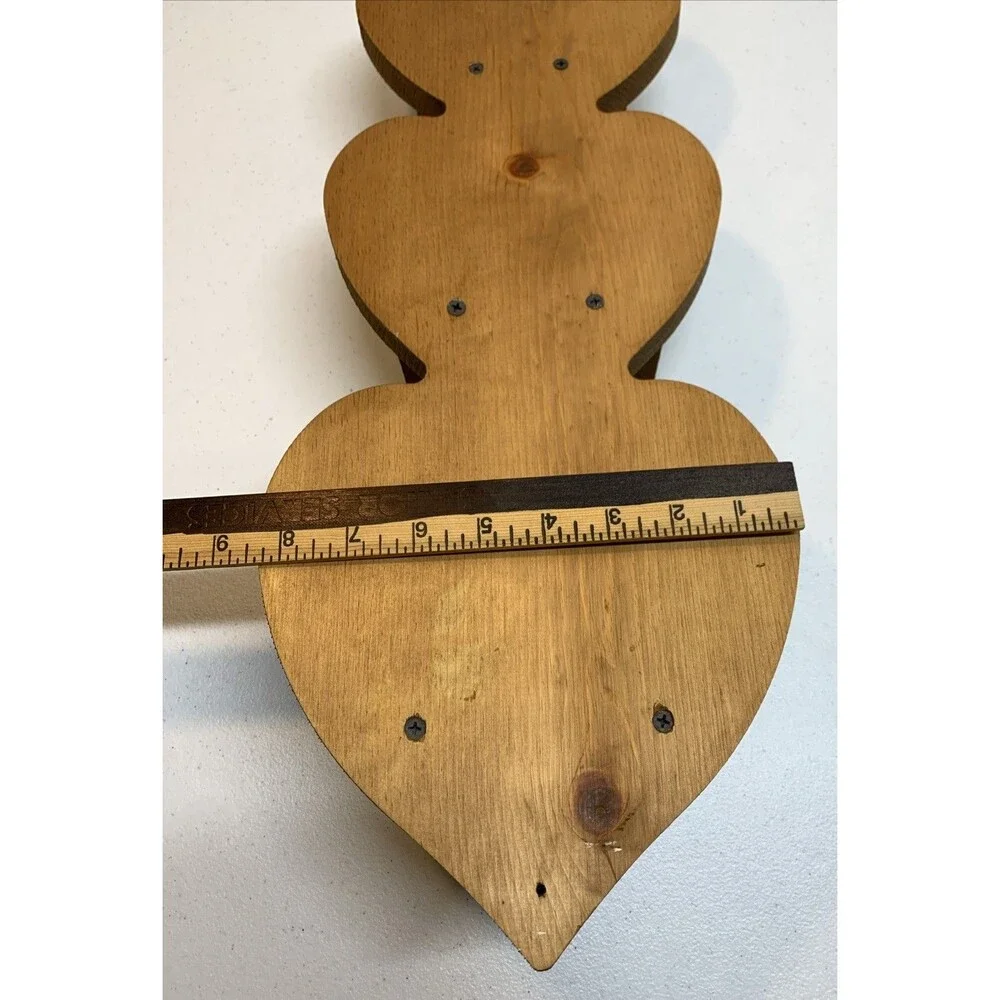 Vintage Country Wooden Heart Tiered Shelf With Peg Farmhouse Rustic Knick Knack